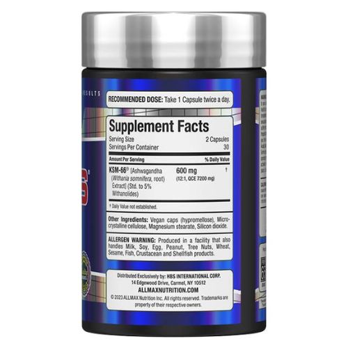 Ashwagandha Ksm-66 All Max 60 Capsulas