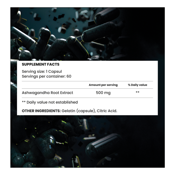 Ashwagandha 60 Capsulas 500 Mg Hard Supps