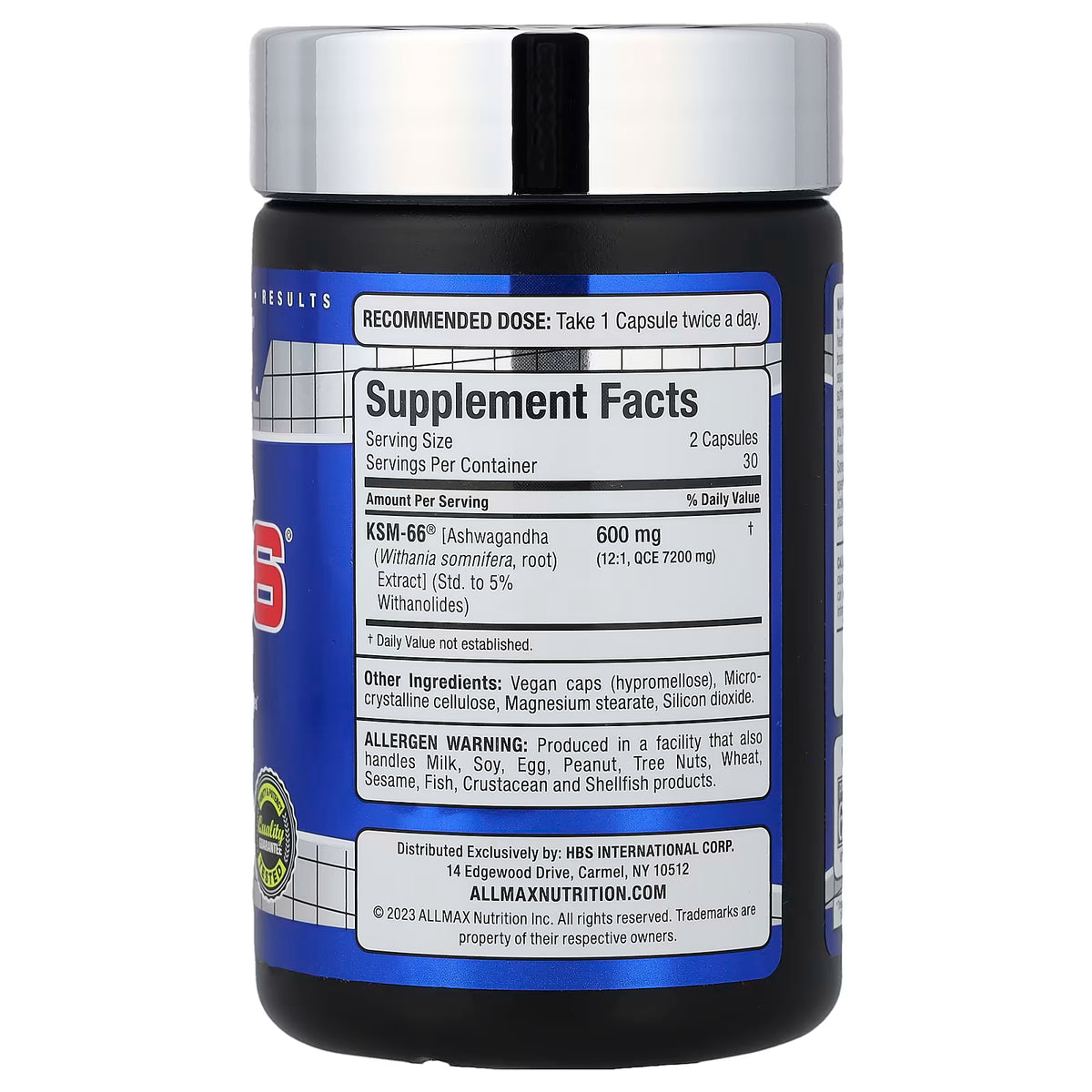 Ashwagandha Ksm-66 All Max 60 Capsulas