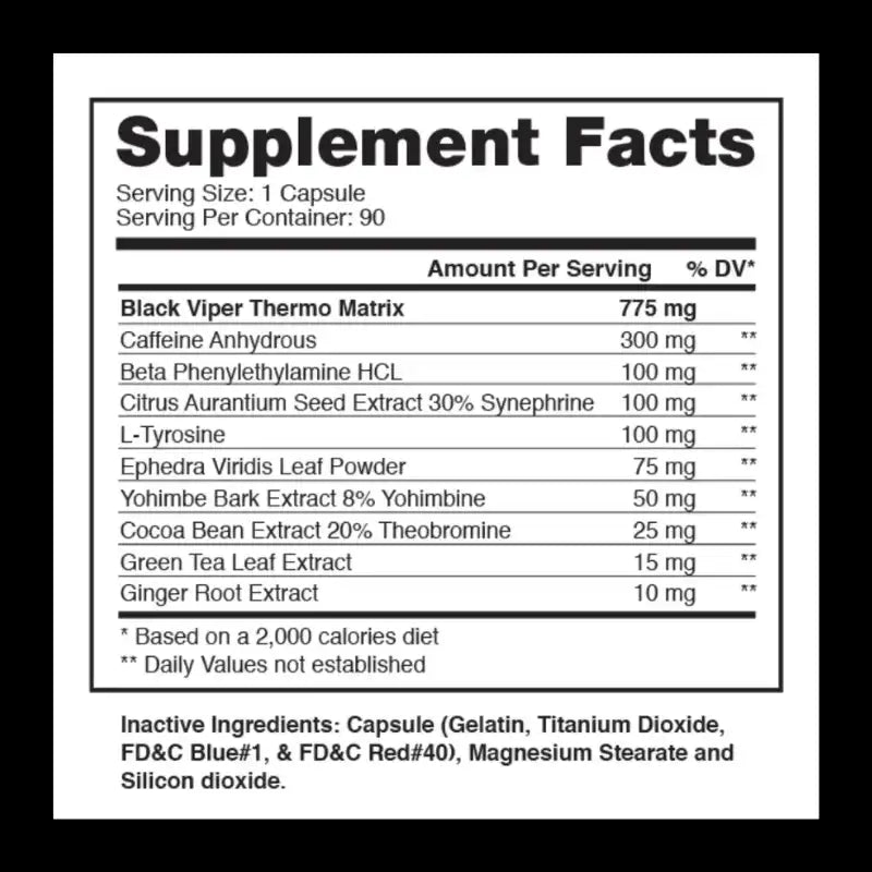 Black Viper 90 Capsulas Dragon Pharma