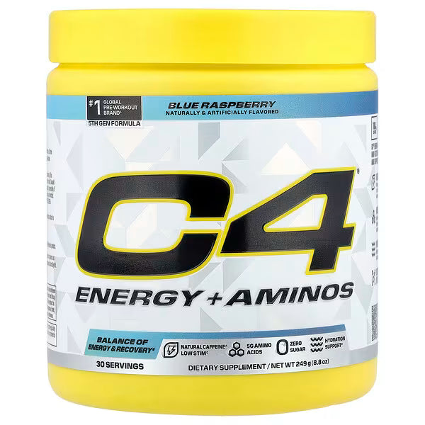 C4 Energy + Aminos 30 Servicios Blue Raspberry Cellucor