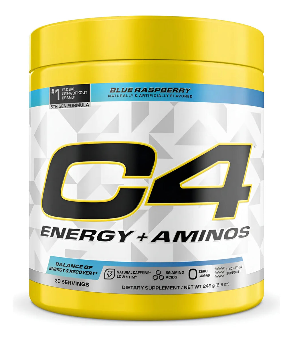 C4 Energy + Aminos 30 Servicios Blue Raspberry Cellucor