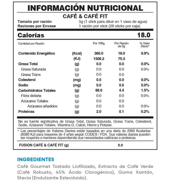 Cafe & Cafe FIT x28 Sobres Fuxion