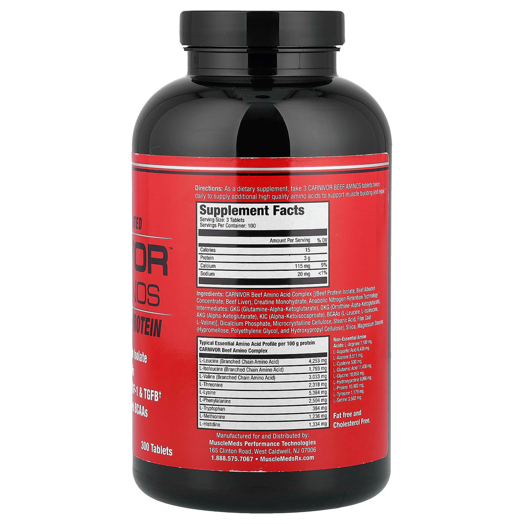 Carnivor Beef Aminos 300 Capsulas Musclemeds