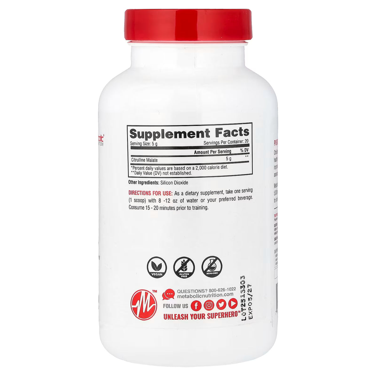 Citrulline 20 Servicios Metabolic Nutrition
