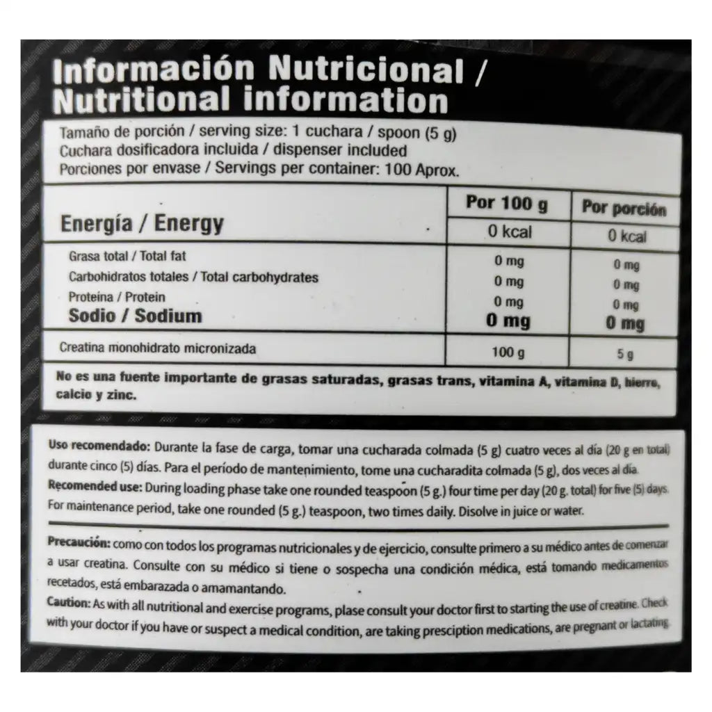 Creatine Smart 100 Servicios 500 Gramos
