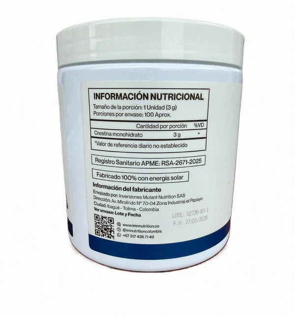 Creatina IMN LAB 100 Servicios IMN Nutrition