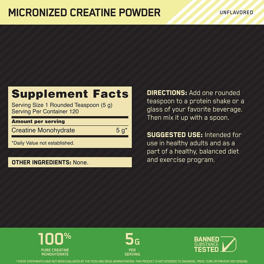 Creatine Micronized Powder 120 servicios Optimum Nutrition