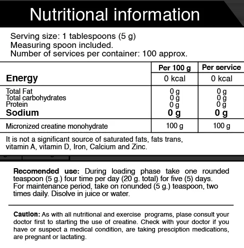 Creatine Smart 100 Servicios 500 Gramos
