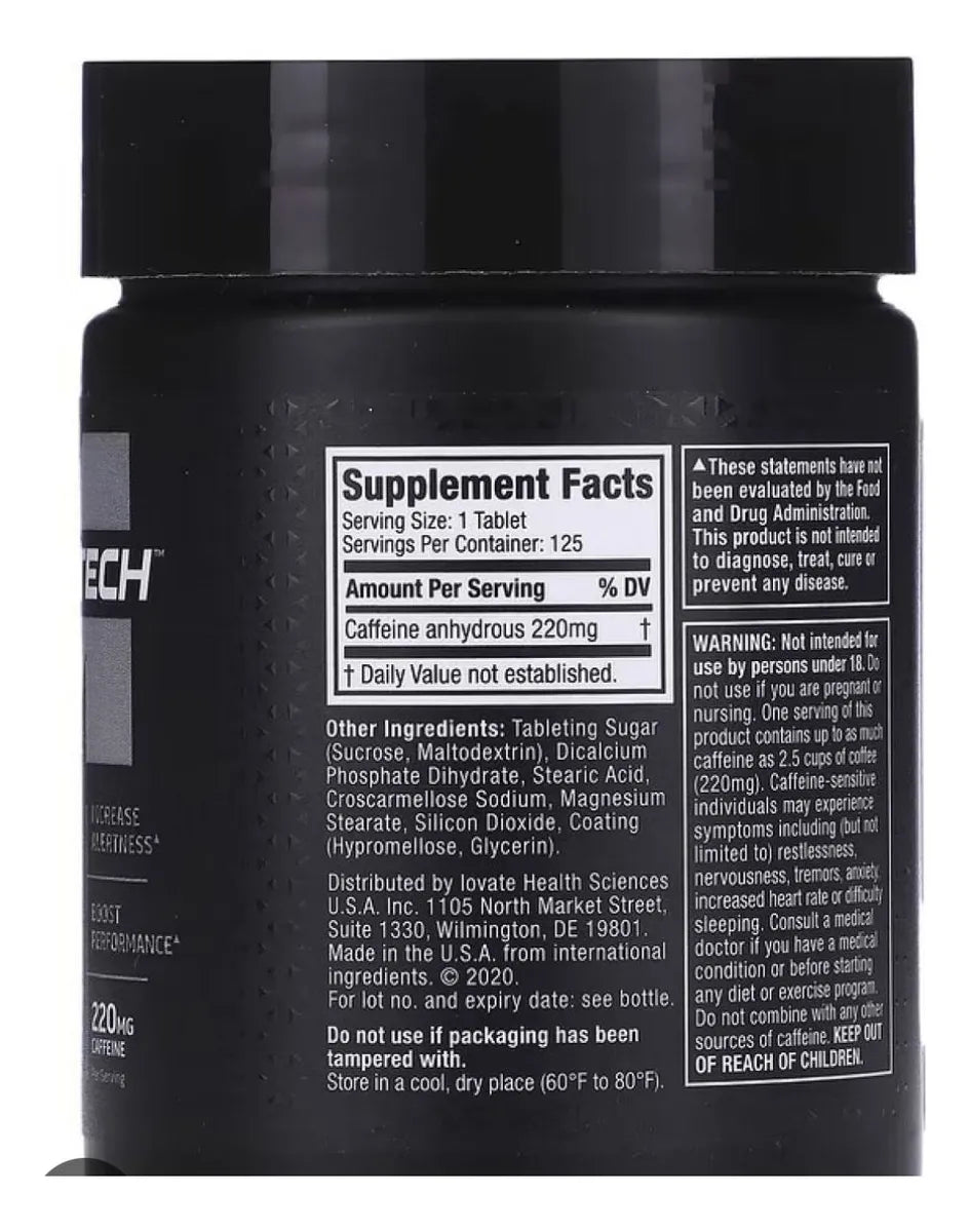 100% Platinum Caffeine 125 Capsulas Muscletech