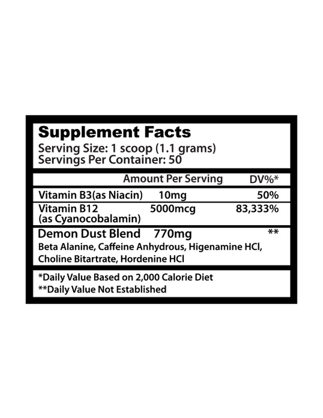 Demon Dust Pre-Workout 50 Servicios  Insane Labz
