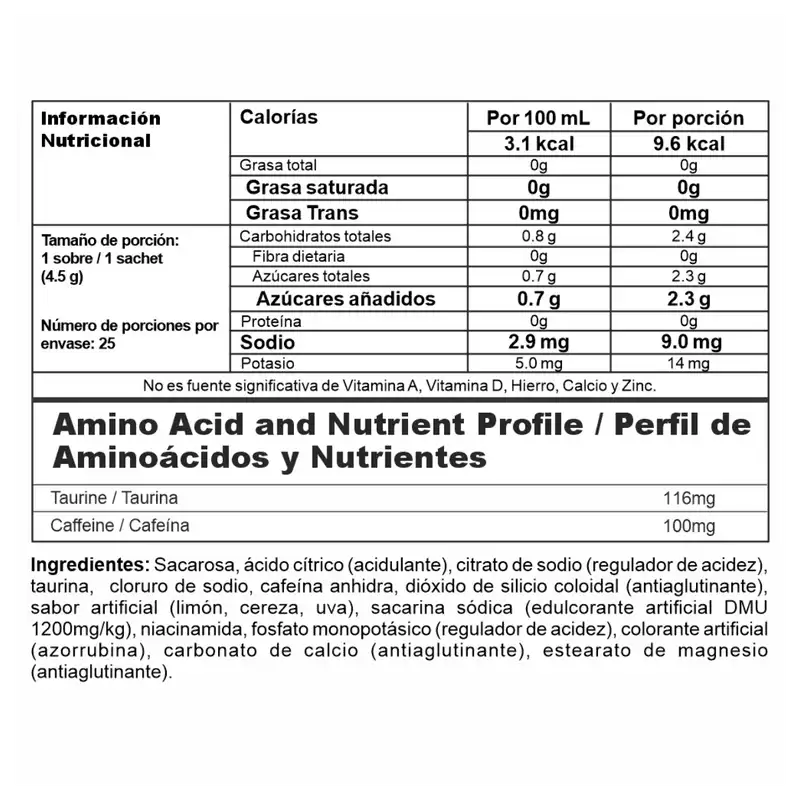 ENERGY X 25 Sobres Nutramerican
