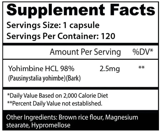 Insane Labz Yohimbine HCL 120 Capsulas Termogénico  Insane Labz