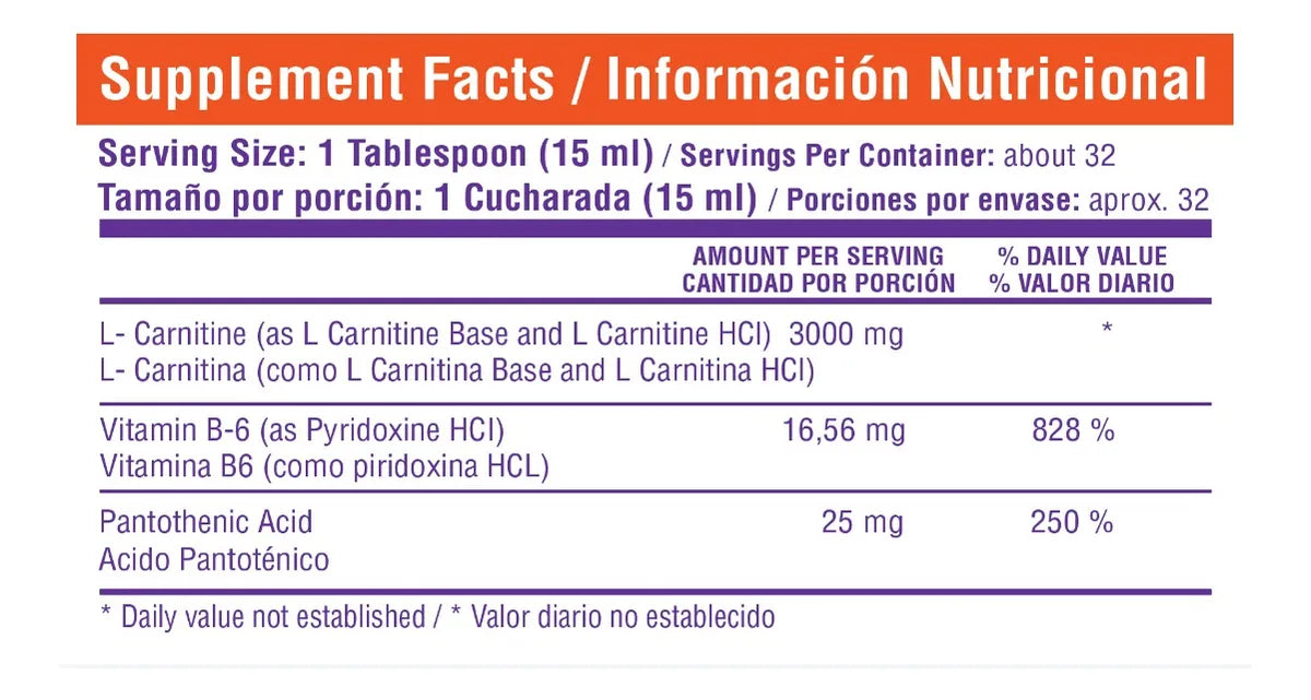 L-Carnitina 31 Servicios 3000 Mg Healthy Sports