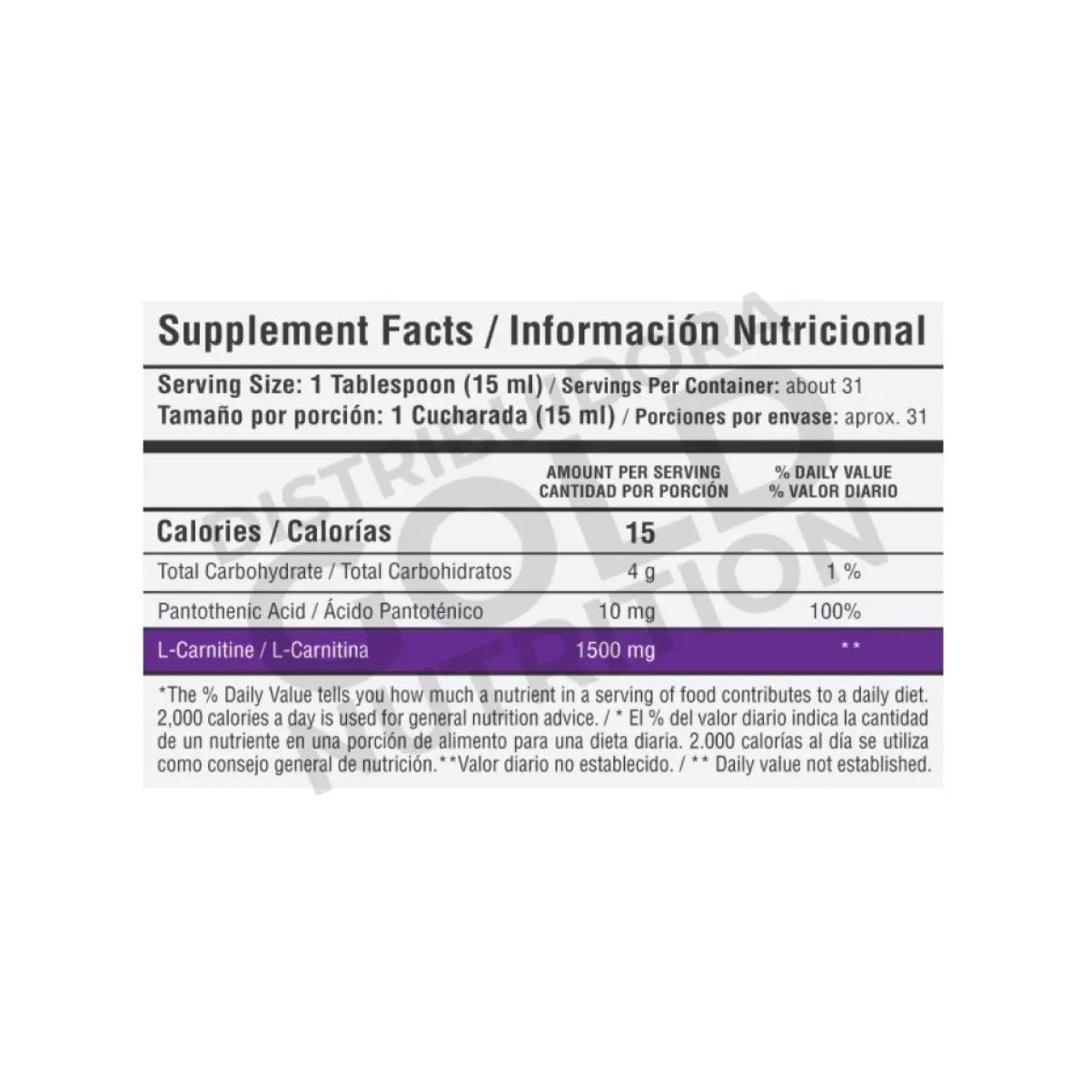 L-Carnitina Liquida 31 Servicios 1500 Mg Healthy Sports