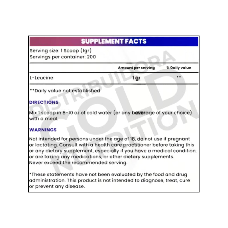 Leucine 200 Gramos Hard Supps