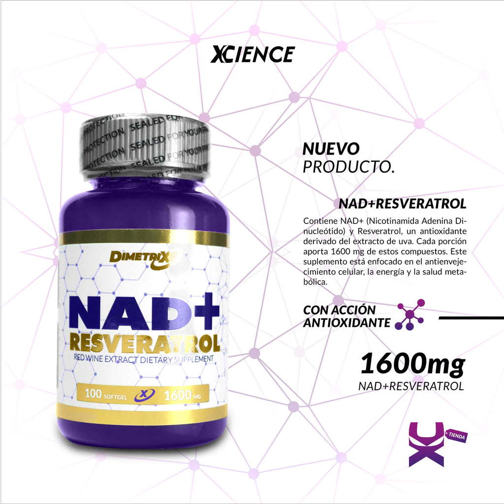 Nad + Resveratrol Dimetrix 100 Capsulas Xciencie
