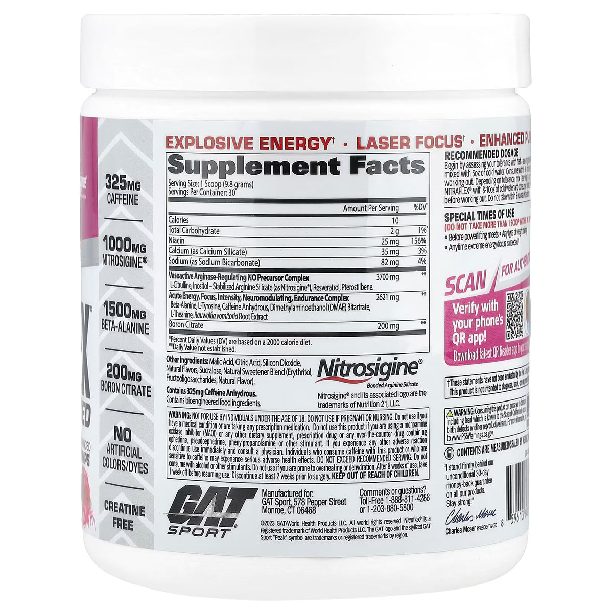 Nitraflex 30 Servicios Sabor Watermelon  Gat Sport