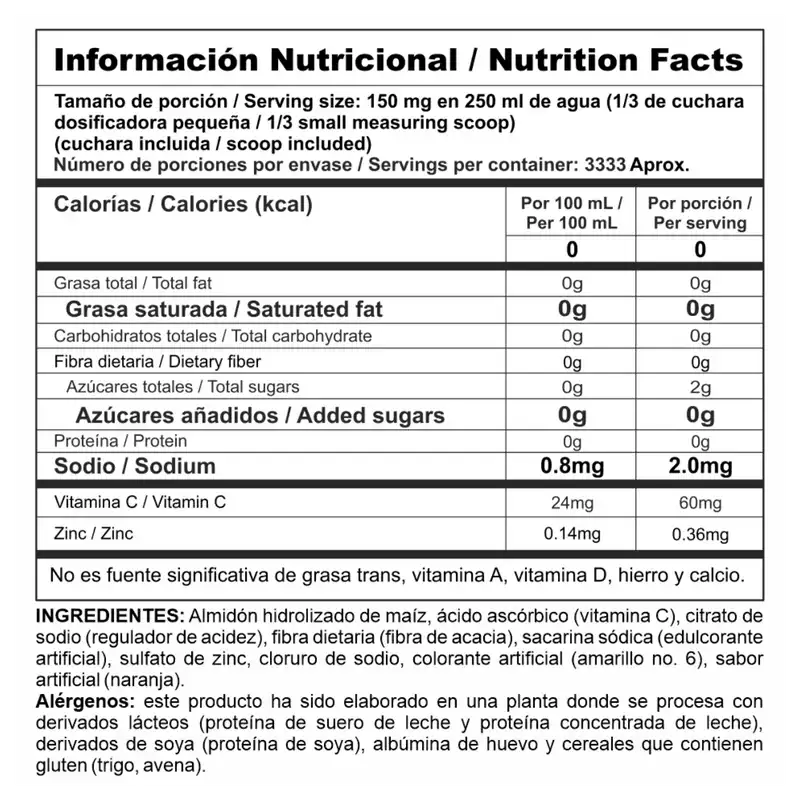 Nutra-C 500 Gramos Naranja