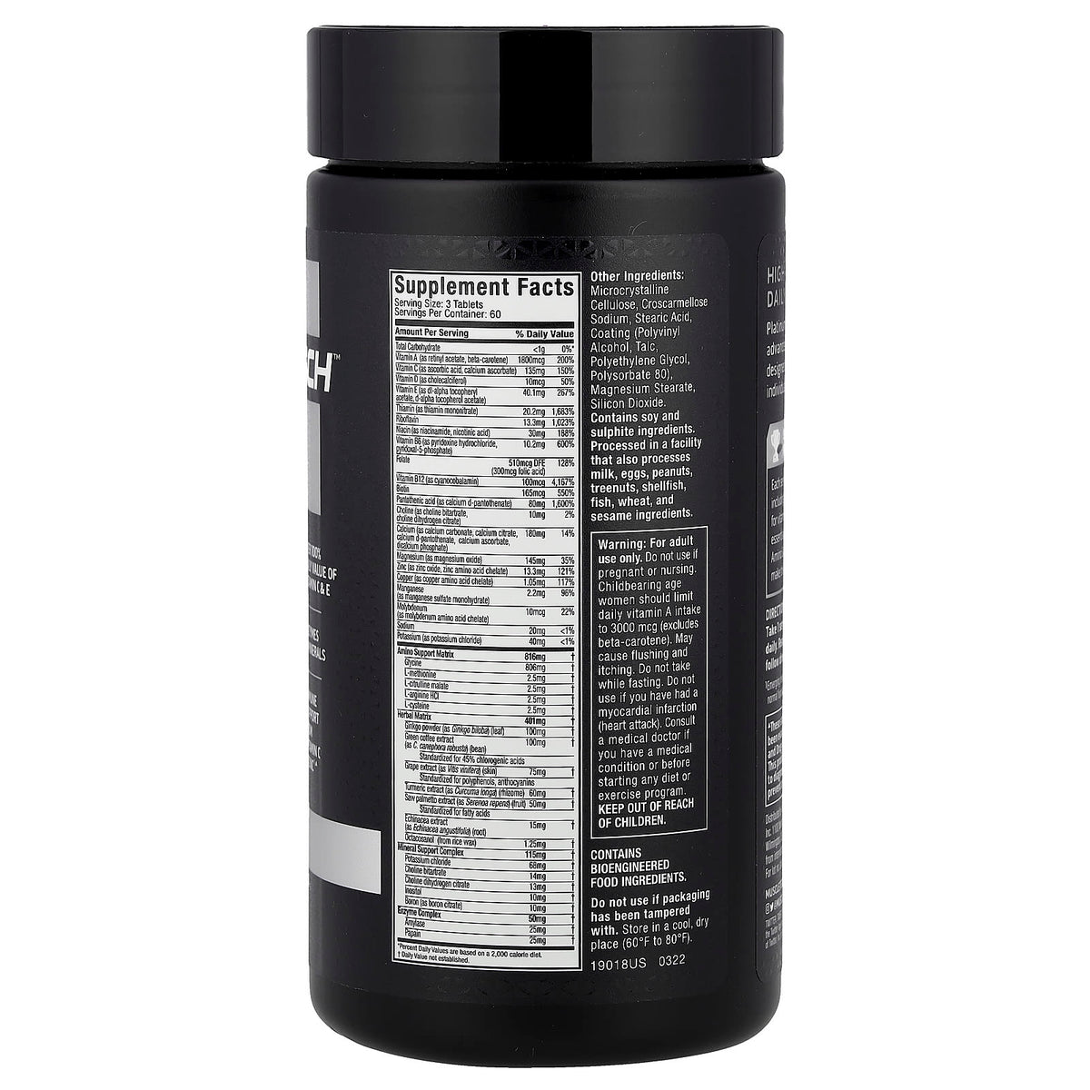 Platinum Multivitamin 180 Capsulas Muscletech