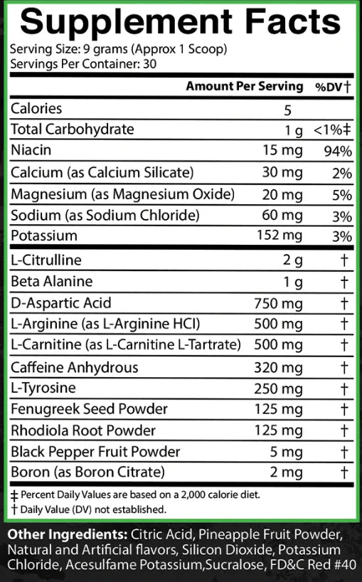 Raw Rage Pre-Workout 30 Servicios Fruit Punch