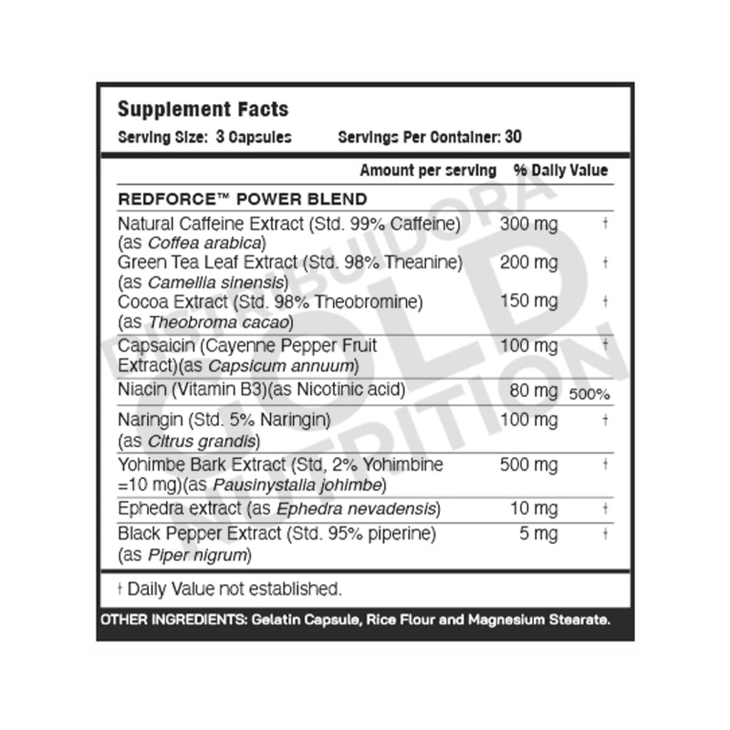 Red Evil Hardcore Fat Burner 90 Capsulas Redforce