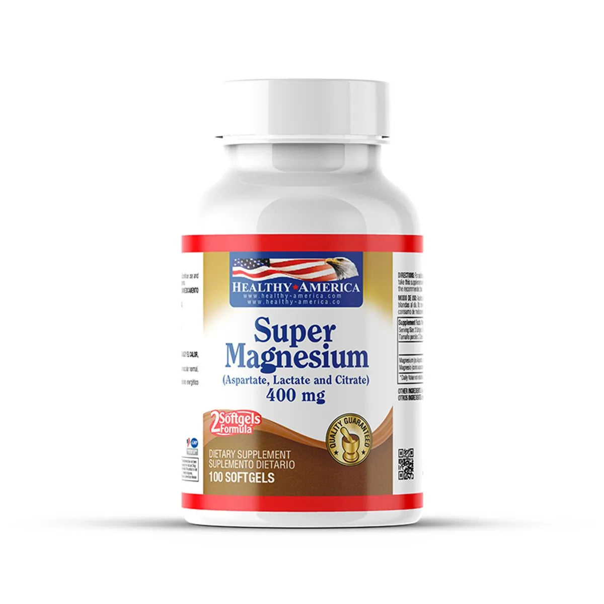 Super Magnesium 100 Capsulas 400 Mg Healthy America