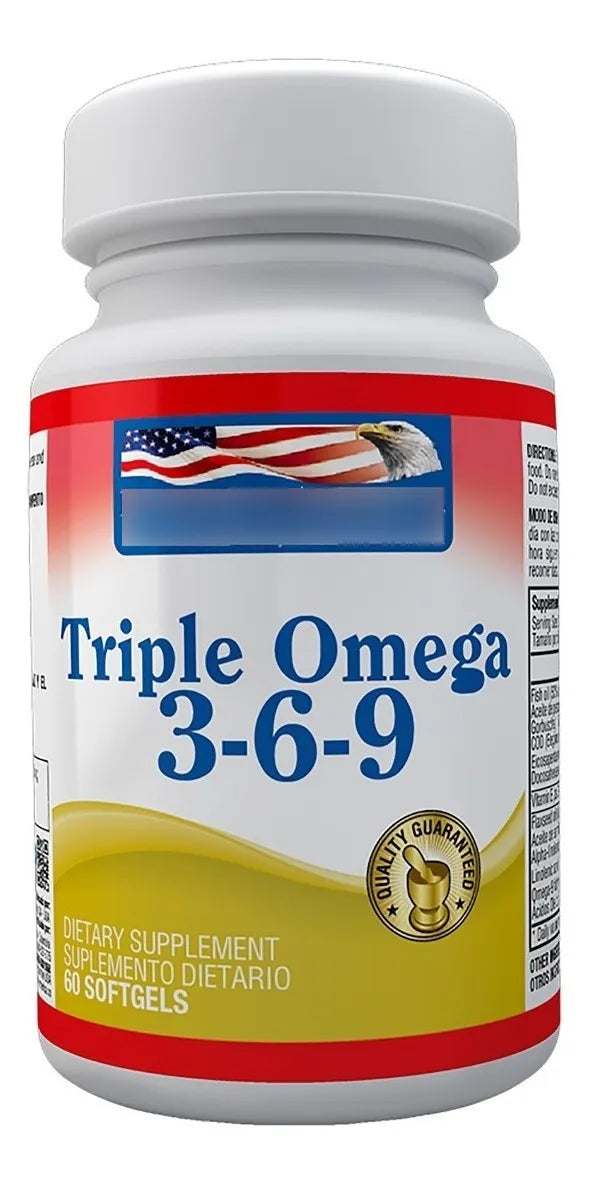 Triple Omega 3-6-9 (60 Capsulas 1200 Mg)  Healthy America