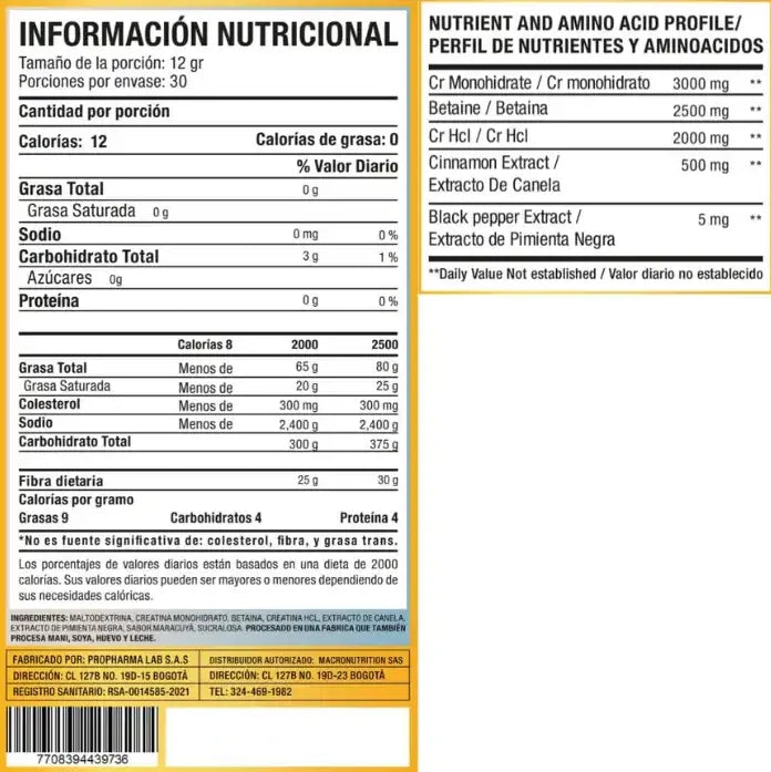 CR2 Creatine 60 Servicios Macroblends