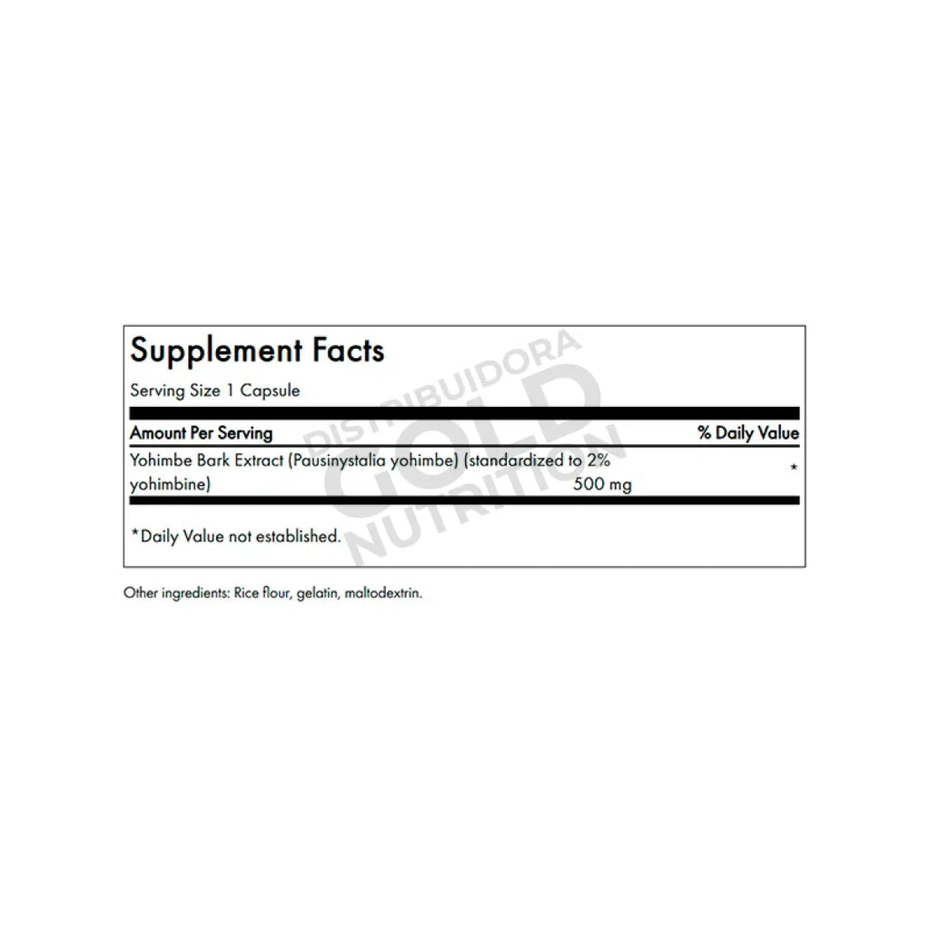 Yohimbe 500mg 120 Cápsulas Swanson