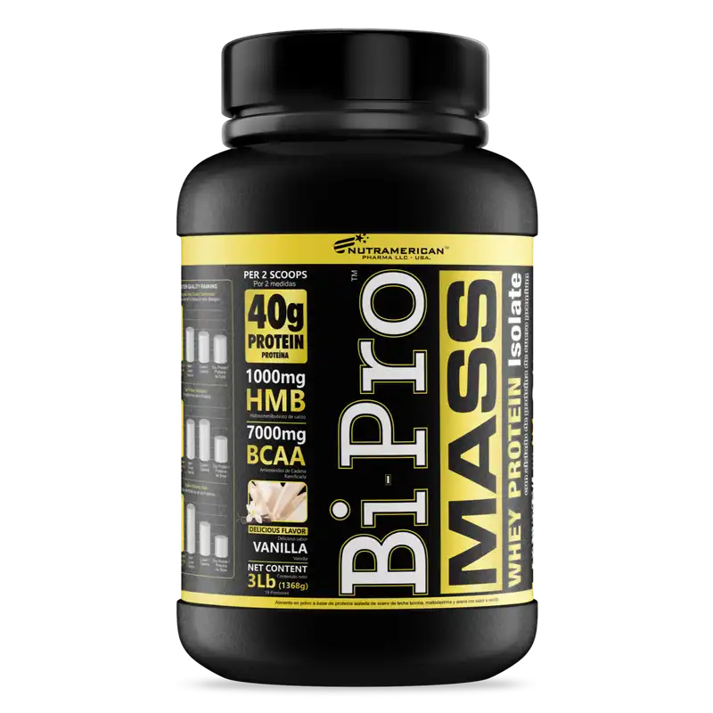 Bipro Mass - Proteína de suero de leche + HMB 3 Libras