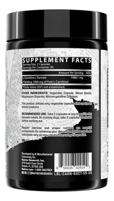 L-Carnitine 60 Capsulas 1000Mg Nutrex