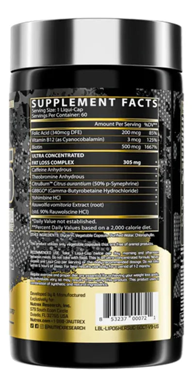 Lipo 6 Black Hers 60 Capsulas Nutrex