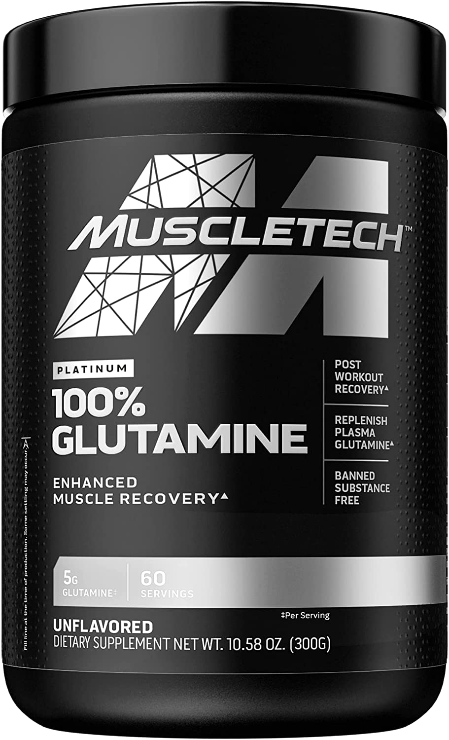 Platinum 100% Glutamine 60 Servicios Muscletech
