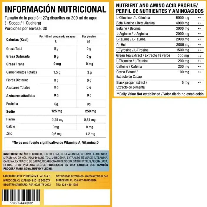 RM Pre-Workout 30 Servicios Macroblends