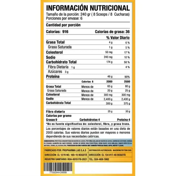 XL Gainer 3 Libras Macroblends