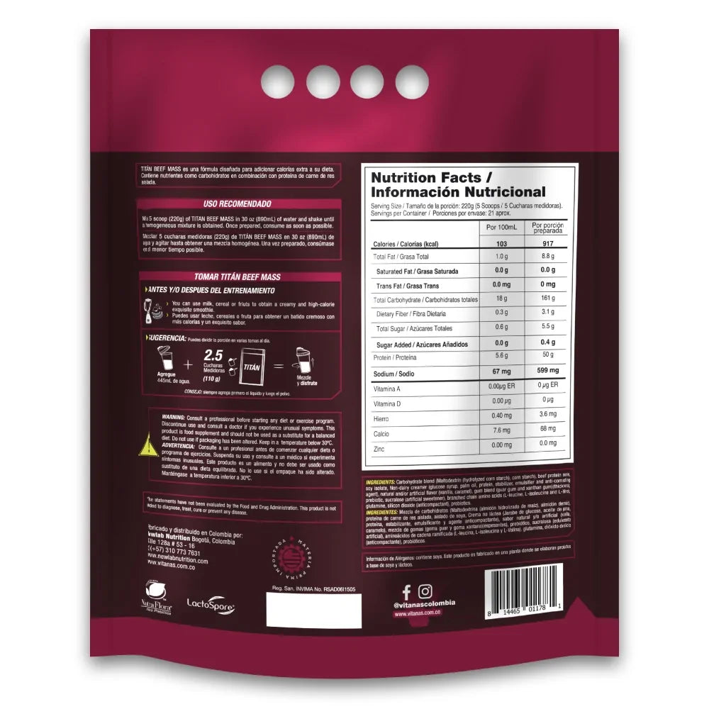 Titan Mass Beef 10 Libras Vitanas Sport