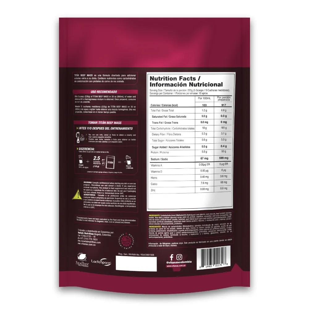 Titan Mass Beef 5 Libras Vitanas Sport
